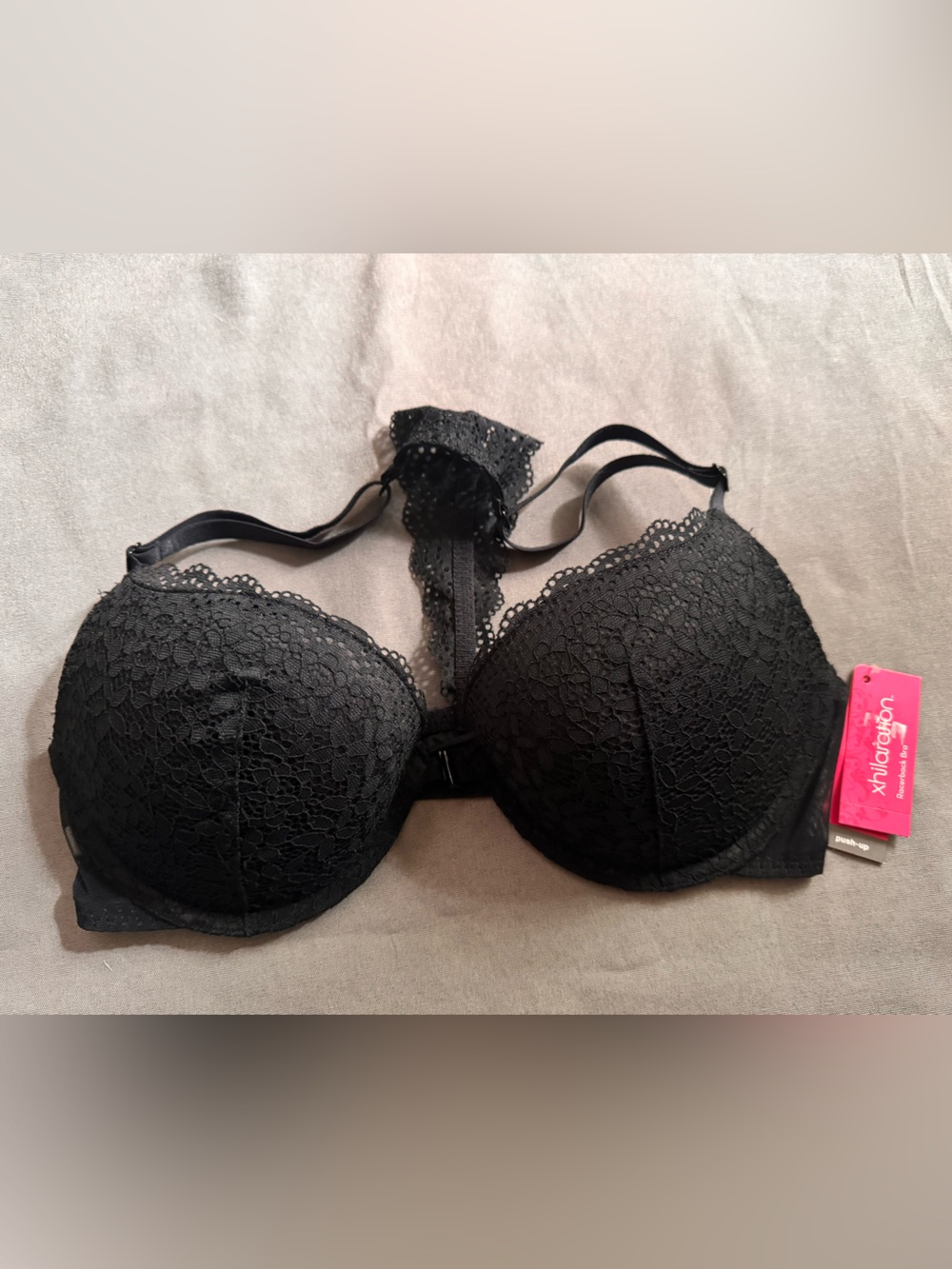 Xhilaration Black Lace Push-Up Bra with Racerback 38B